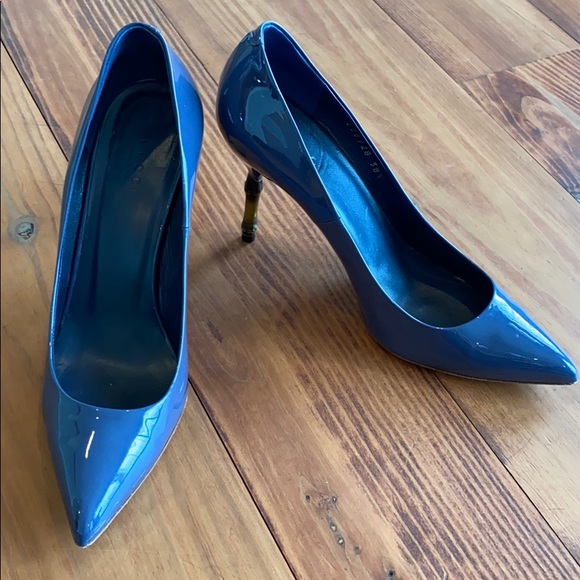 Blue leather Gucci heels - Picture 2 of 8